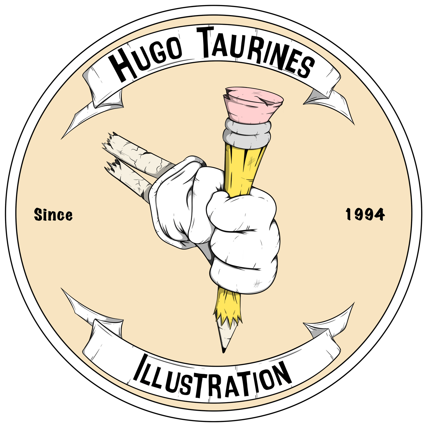 Sticker "Hugo Taurines illustration" 8cm